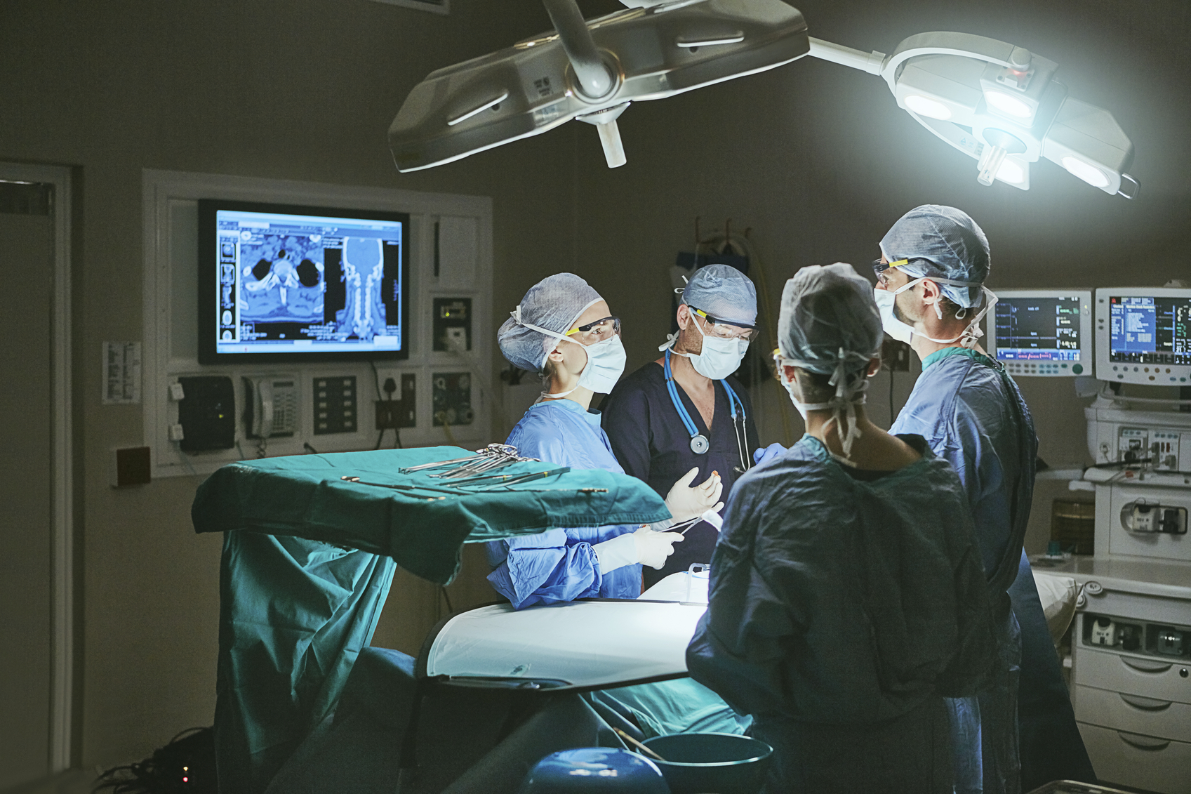 Cropped shot of surgeons in an operating room